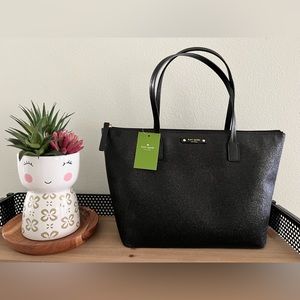 Kate Spade Hani Haven Lane Black glitter purse